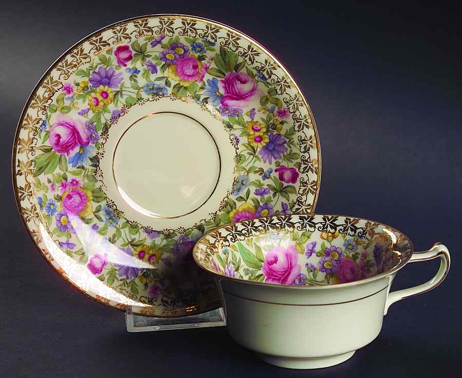 Garden Caprice (Smooth Edge) Flat Cup & Saucer Set by Rosenthal - Continental-1