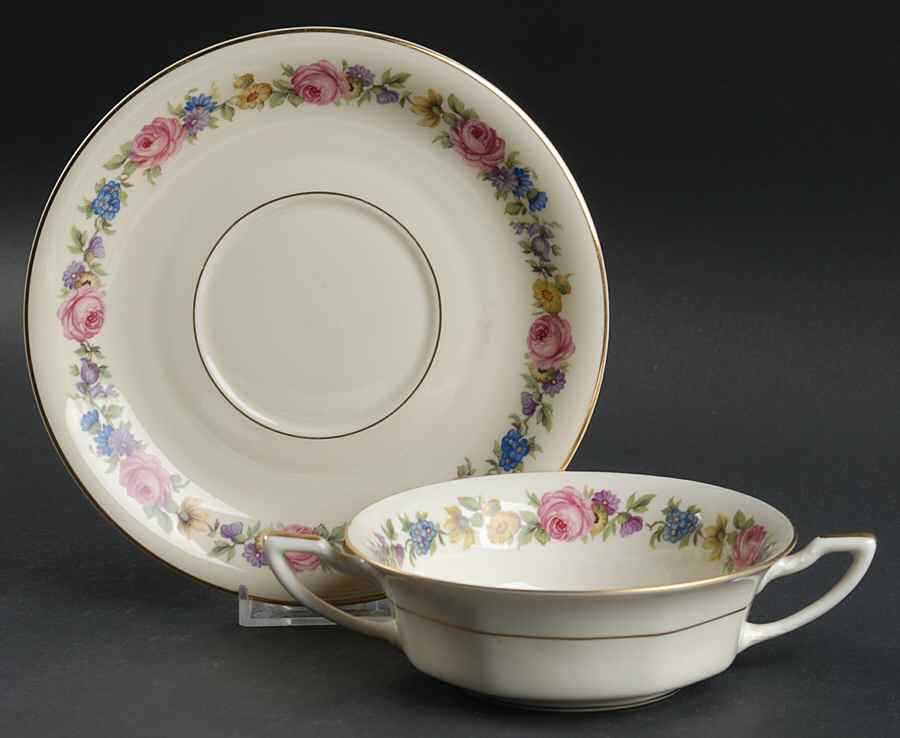 R357 Flat Cream Soup Bowl & Saucer Set by Rosenthal - Continental-1