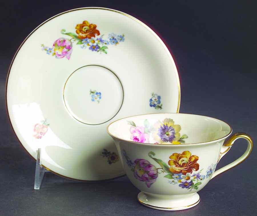 Gardenia Footed Cup & Saucer Set by Rosenthal - Continental-1