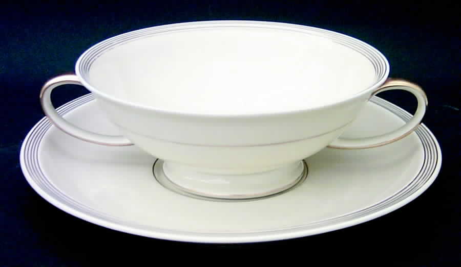 R52 Footed Cream Soup Bowl & Saucer Set by Rosenthal - Continental-1