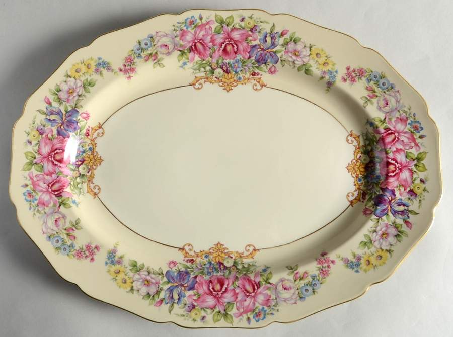 Gwendolyn (Yellow or Yellow & Red Scrolls) 14" Oval Serving Platter by Rosenthal - Continental-1