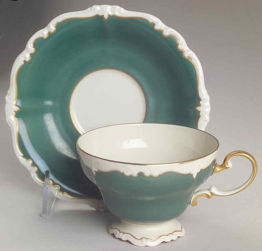 Raphael Green Footed Cup & Saucer Set by Rosenthal - Continental-1
