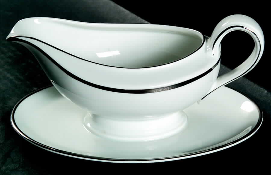 Regent (Platinum Trim) Gravy Boat with Attached Underplate by Rosenthal - Continental-1