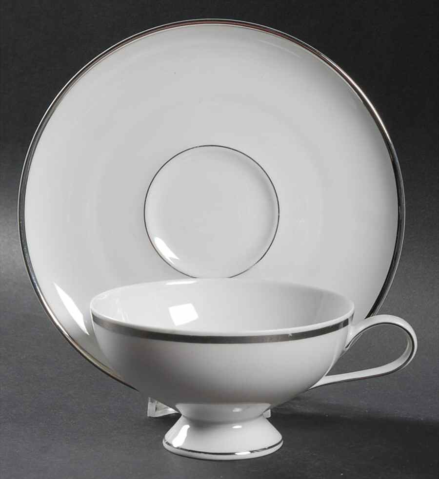 Regent (Platinum Trim) Footed Cup & Saucer Set by Rosenthal - Continental-1