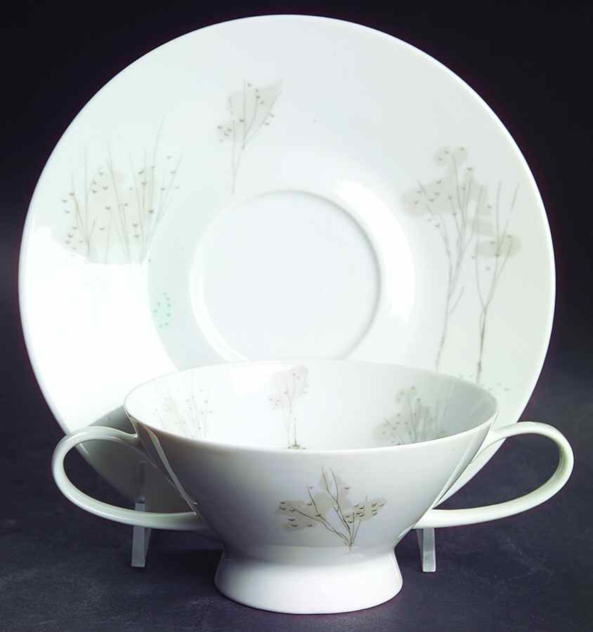 Rendezvous Footed Cream Soup Bowl & Saucer Set by Rosenthal - Continental-1