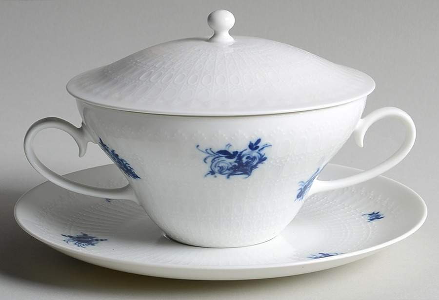 Rhapsody Cream Soup Bowl & Saucer Set with Lid by Rosenthal - Continental-1