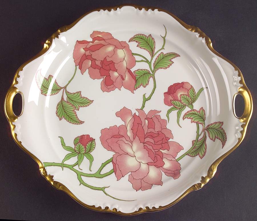 Rigoletto (Pompadour, Gold) Handled Cake Plate by Rosenthal - Continental-1