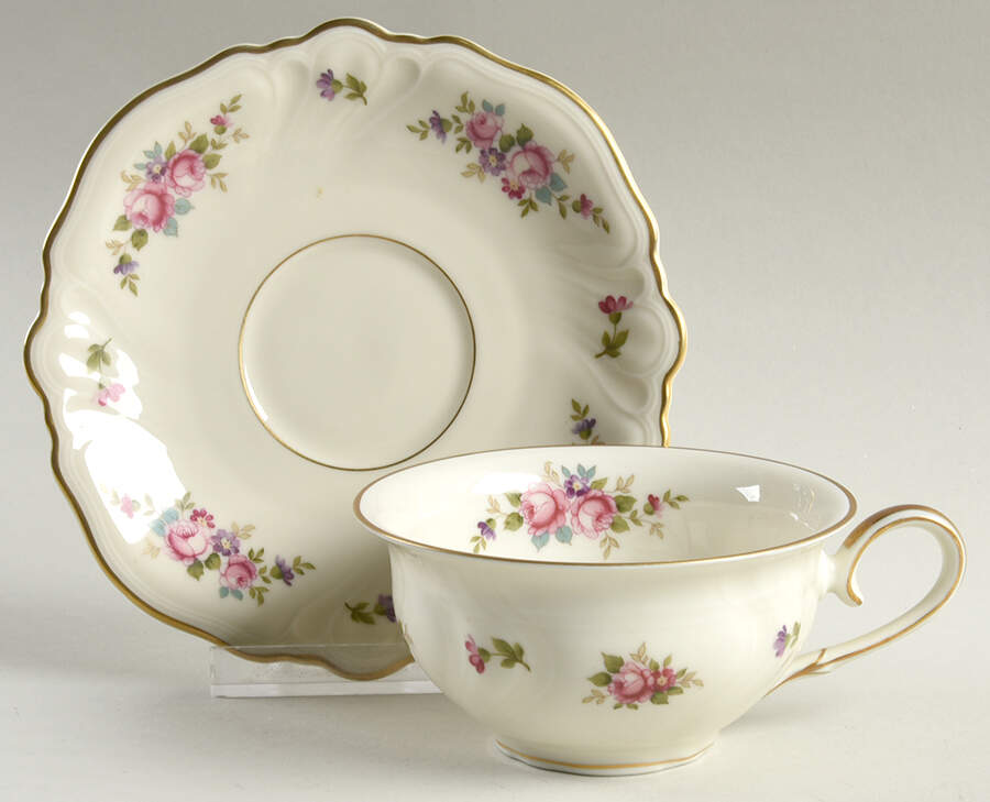 Rose Flat Cup & Saucer Set by Rosenthal - Continental-1