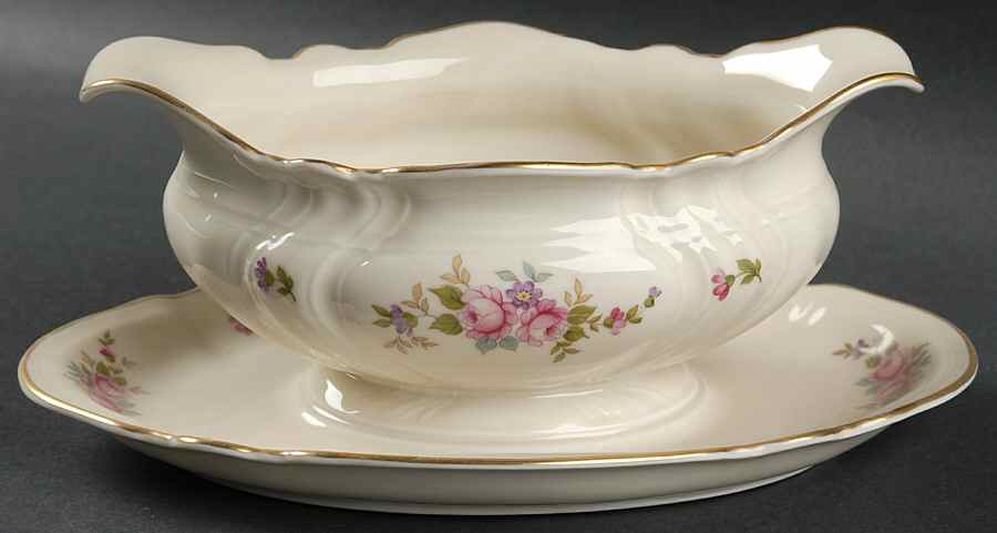 Rose Gravy Boat with Attached Underplate by Rosenthal - Continental-1