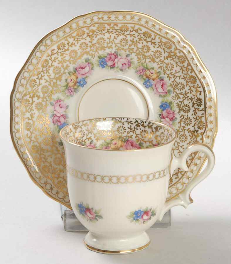 Rose Point Footed Demitasse Cup & Saucer Set by Rosenthal - Continental-1