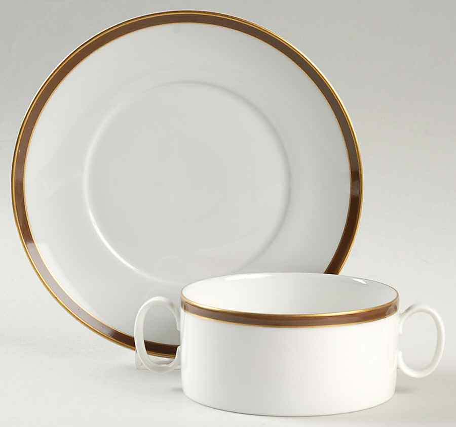 Rosette Flat Cream Soup Bowl & Saucer Set by Rosenthal - Continental-1