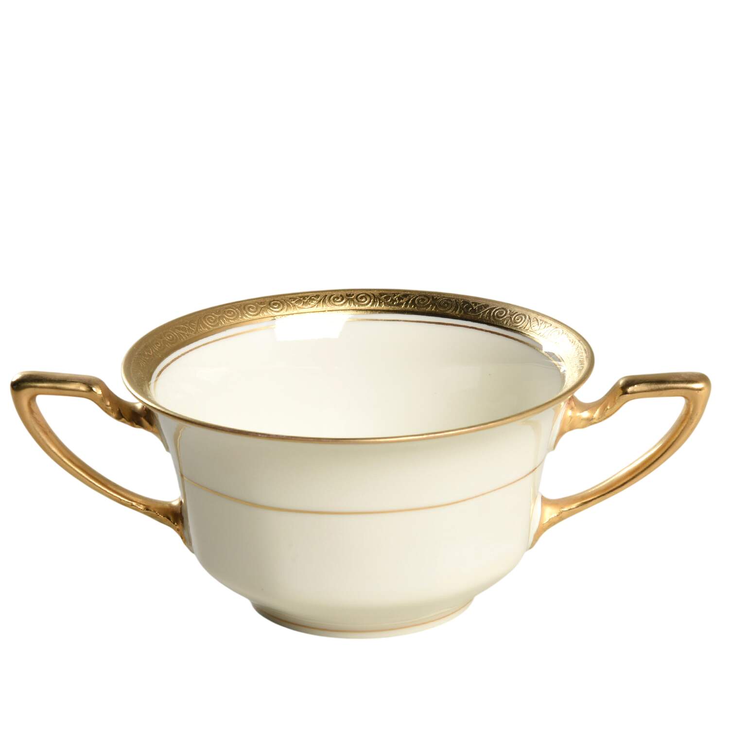 Royal (2462, Continental Ivory, Encrusted) Flat Bouillon Cup by Rosenthal - Continental-1