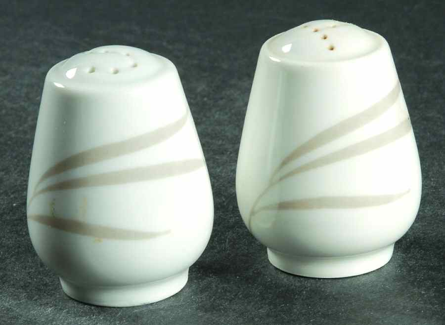 Royal (Form E, Gray and Gold Leaves) Salt & Pepper Set by Rosenthal - Continental-1