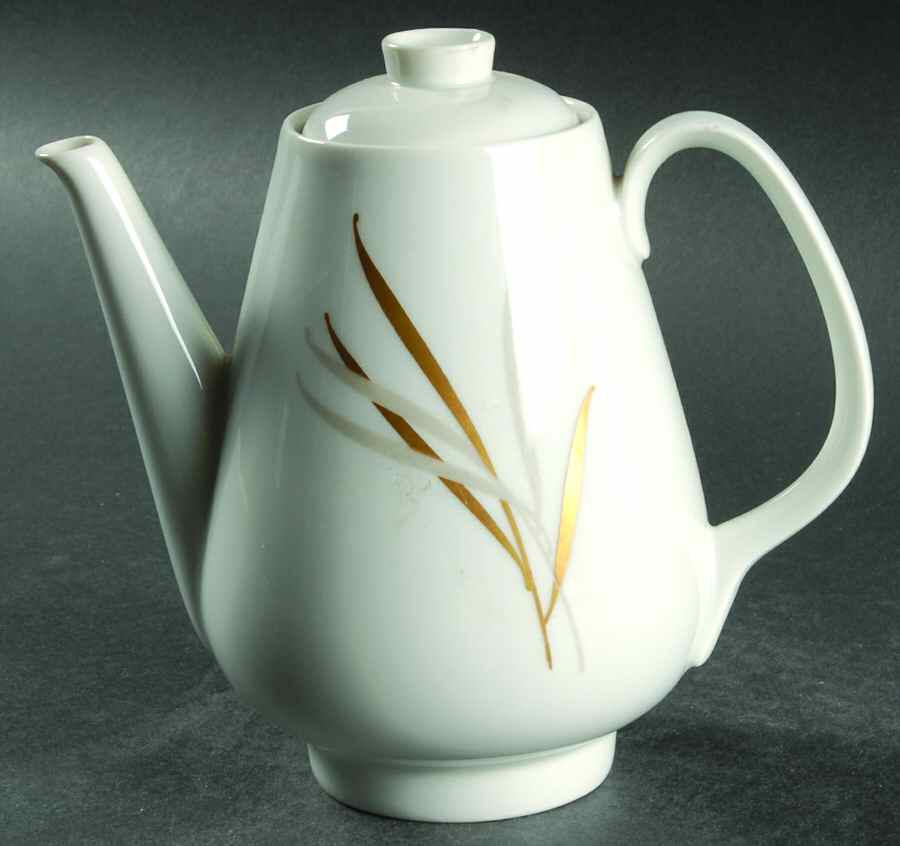Royal (Form E, Gray and Gold Leaves) Mini Coffee Pot & Lid by Rosenthal - Continental-1