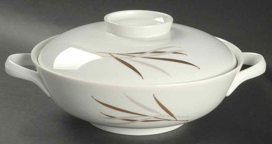 Royal (Form E, Gray and Gold Leaves) Round Covered Vegetable by Rosenthal - Continental-1