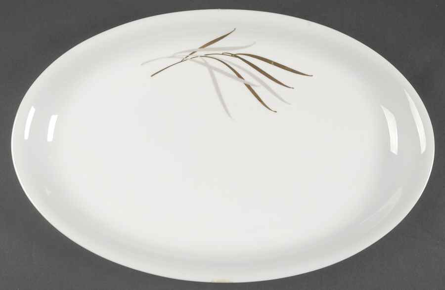 Royal (Form E, Gray and Gold Leaves) 15" Oval Serving Platter by Rosenthal - Continental-1