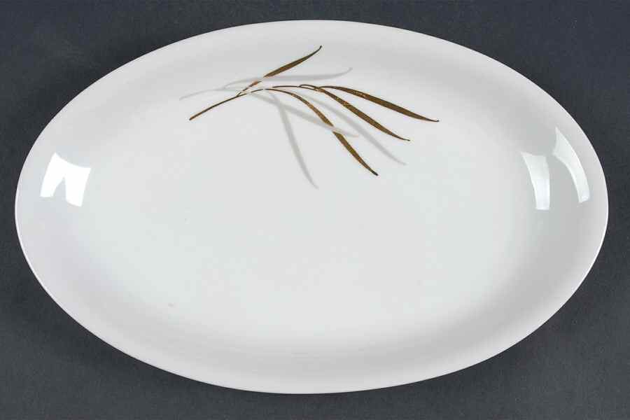 Royal (Form E, Gray and Gold Leaves) 11" Oval Serving Platter by Rosenthal - Continental-1