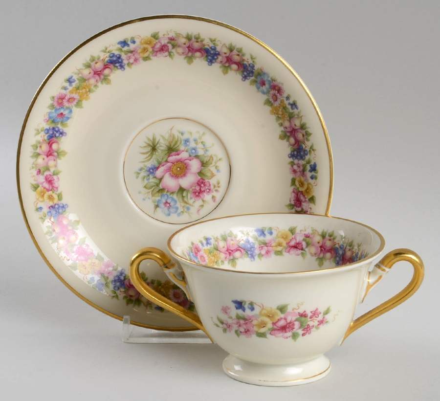 Santa Barbara Footed Bouillon Cup & Saucer by Rosenthal - Continental-1