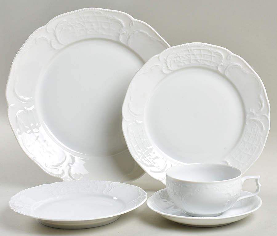 Sanssouci White 5 Piece Place Setting by Rosenthal - Continental-1