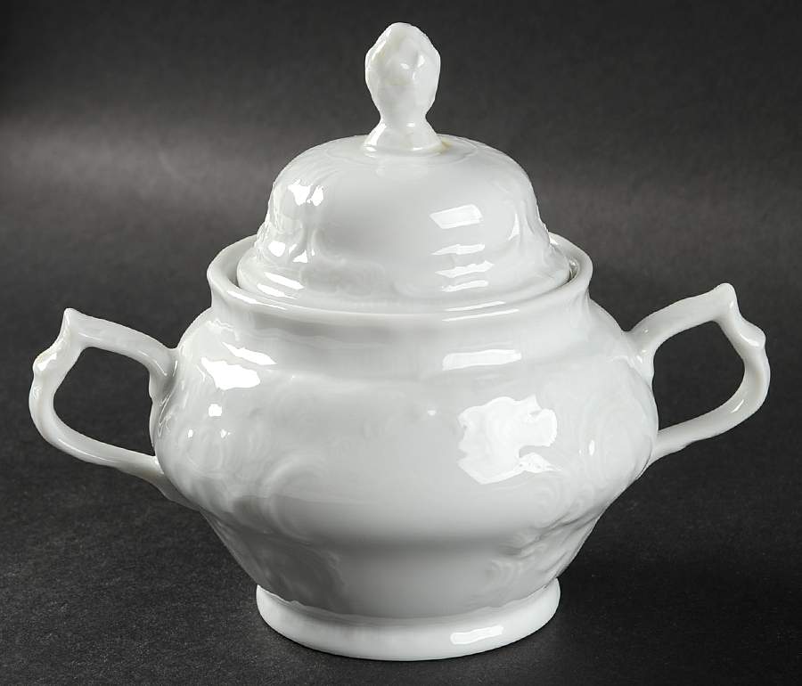 Sanssouci White Sugar Bowl & Lid by Rosenthal - Continental-1