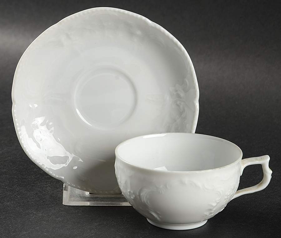 Sanssouci White Flat Demitasse Cup & Saucer Set by Rosenthal - Continental-1