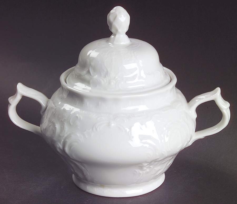 Sanssouci White Sugar Bowl & Lid by Rosenthal - Continental-1