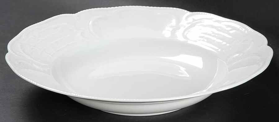 Sanssouci White Large Rim Soup Bowl by Rosenthal - Continental-1