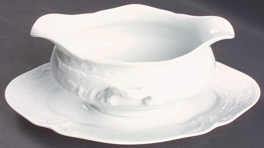 Sanssouci White Gravy Boat with Attached Underplate by Rosenthal - Continental-1
