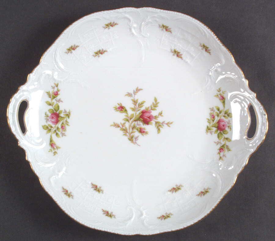 Sanssouci Rose White (Gold Trim) 12" Round Torte Plate by Rosenthal - Continental-1