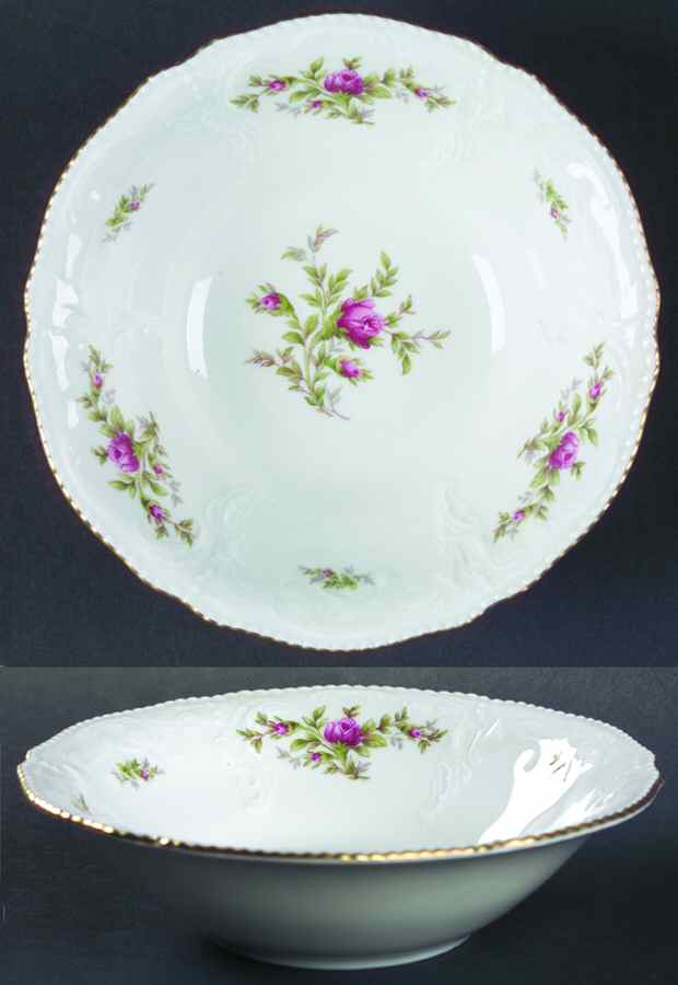 Sanssouci Rose White (Gold Trim) Coupe Cereal Bowl by Rosenthal - Continental-1