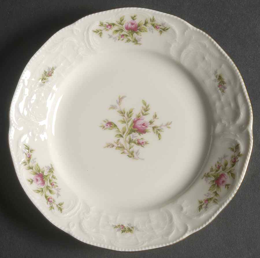 Sanssouci Rose White (Gold Trim) Dessert/Pie Plate by Rosenthal - Continental-1