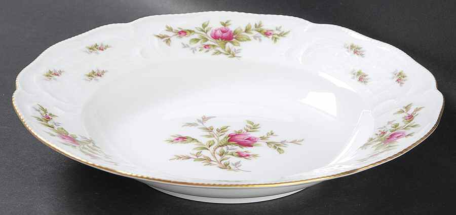 Sanssouci Rose White (Gold Trim) Rim Soup Bowl by Rosenthal - Continental-1