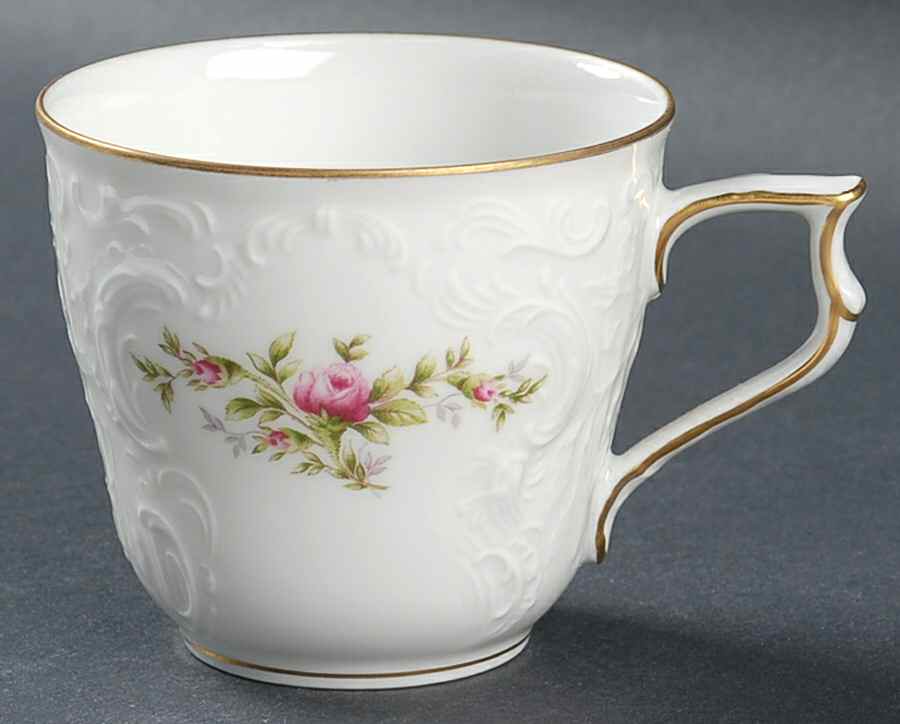Sanssouci Rose White (Gold Trim) Flat Cup by Rosenthal - Continental-1