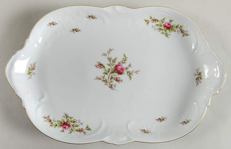Sanssouci Rose White (Gold Trim) 13" Oval Serving Platter by Rosenthal - Continental-1
