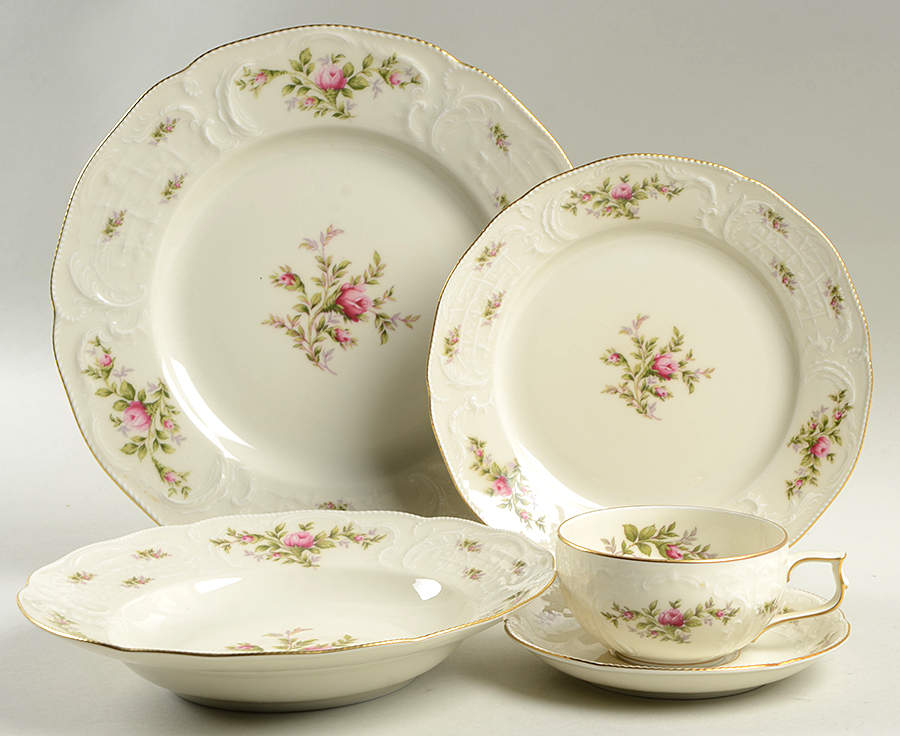 Sanssouci Rose Ivory (Gold Trim) 5 Piece Place Setting by Rosenthal - Continental-1