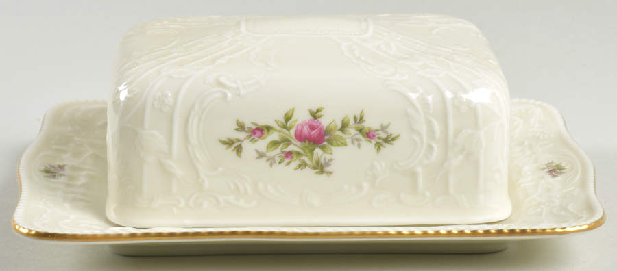 Sanssouci Rose Ivory (Gold Trim) Square Covered Butter by Rosenthal - Continental-1