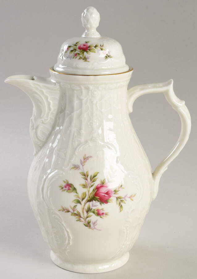 Sanssouci Rose Ivory (Gold Trim) Small Coffee Pot & Lid by Rosenthal - Continental-1