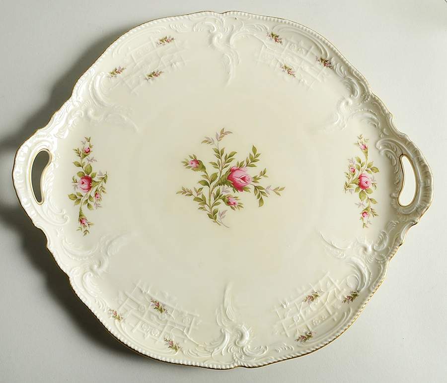 Sanssouci Rose Ivory (Gold Trim) Handled Cake Plate by Rosenthal - Continental-1