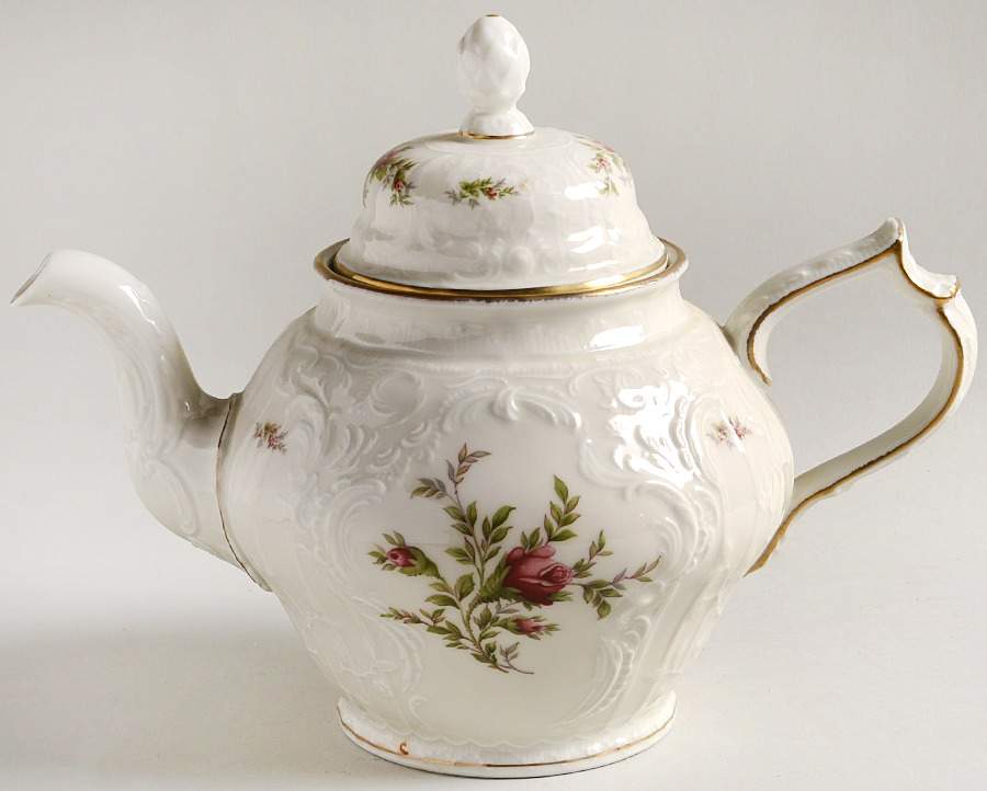 Sanssouci Rose Ivory (Gold Trim) Teapot & Lid by Rosenthal - Continental-1