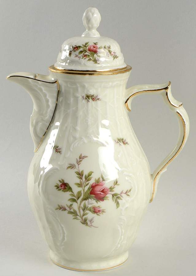 Sanssouci Rose Ivory (Gold Trim) Small Coffee Pot & Lid by Rosenthal - Continental-1