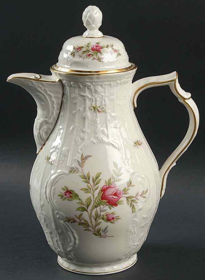 Sanssouci Rose Ivory (Gold Trim) Coffee Pot & Lid by Rosenthal - Continental-1