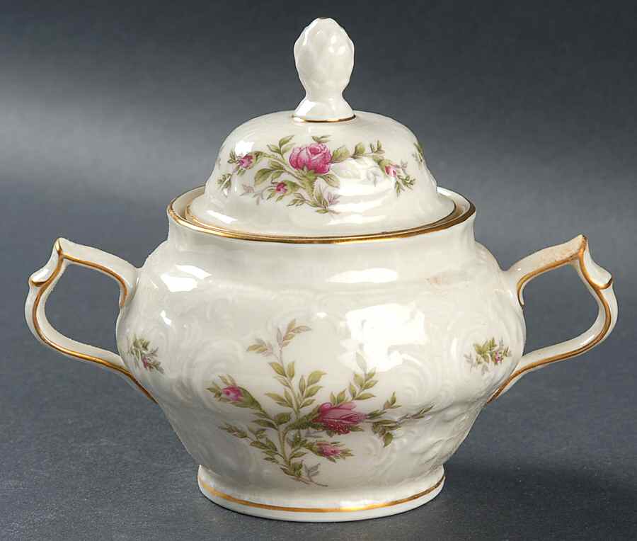 Sanssouci Rose Ivory (Gold Trim) Sugar Bowl & Lid by Rosenthal - Continental-1