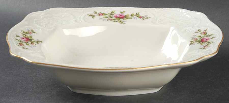 Sanssouci Rose Ivory (Gold Trim) 9" Square Vegetable Bowl by Rosenthal - Continental-1
