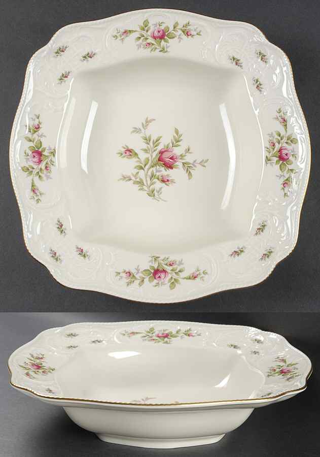 Sanssouci Rose Ivory (Gold Trim) 11" Square Vegetable Bowl by Rosenthal - Continental-1