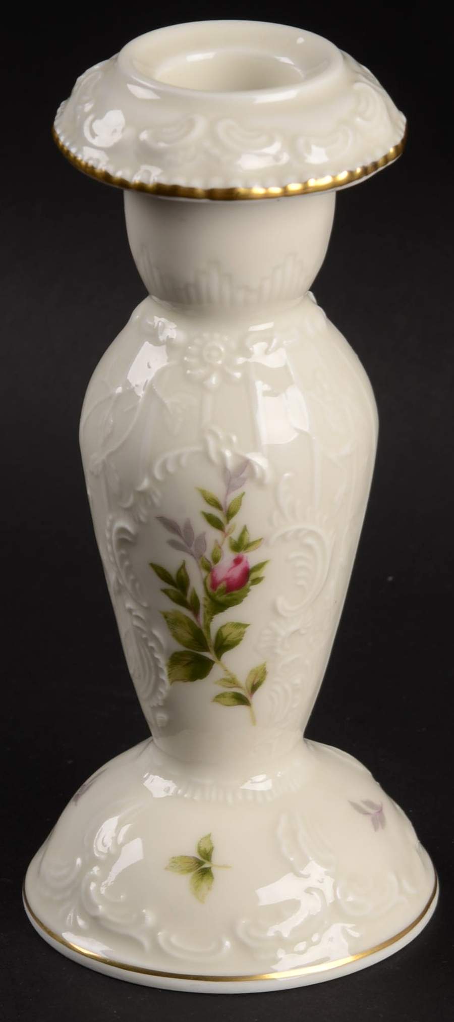 Sanssouci Rose Ivory (Gold Trim) 5" Candlestick by Rosenthal - Continental-1