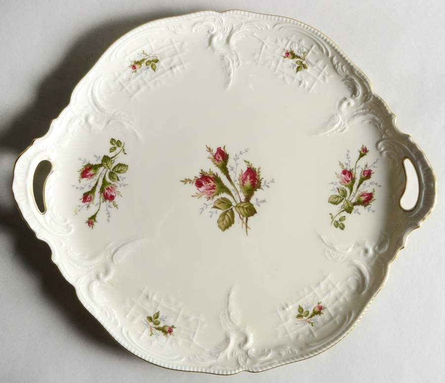 Moss Rose (Sans Souci, Ivory) Handled Cake Plate by Rosenthal - Continental-1