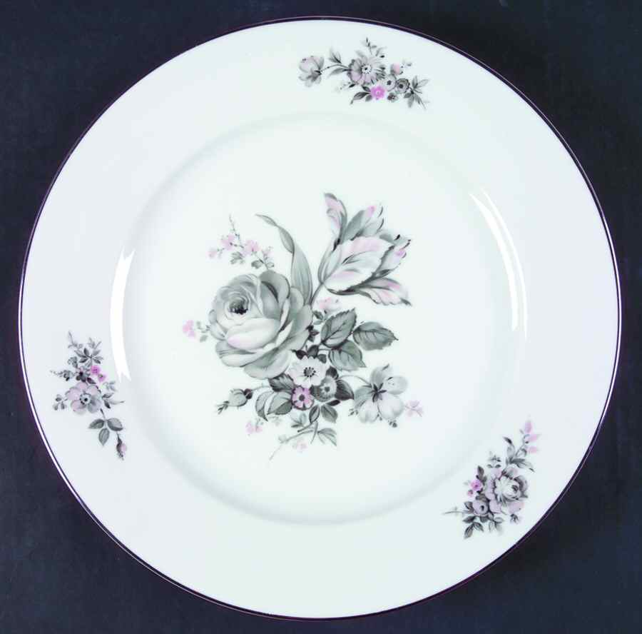 Sanssouci Rose (Platinum Trim) Dinner Plate by Rosenthal - Continental-1