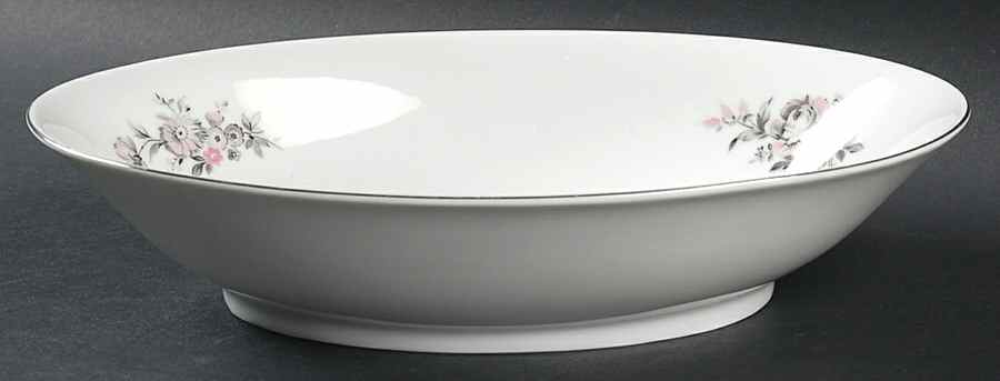 Sanssouci Rose (Platinum Trim) 10" Oval Vegetable Bowl by Rosenthal - Continental-1