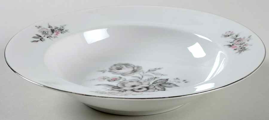 Sanssouci Rose (Platinum Trim) Rim Soup Bowl by Rosenthal - Continental-1