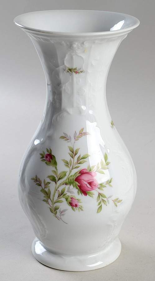 Sanssouci Rose (White, No Trim) 9" Vase by Rosenthal - Continental-1